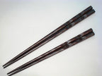 Kamakura-bori plum crest chopsticks, detail
