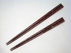 Kamakura-bori crane chopsticks, detail