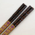 Kamakura-bori chopsticks with hand-carved cherry blossom motif, urushi lacquer, Sansuido