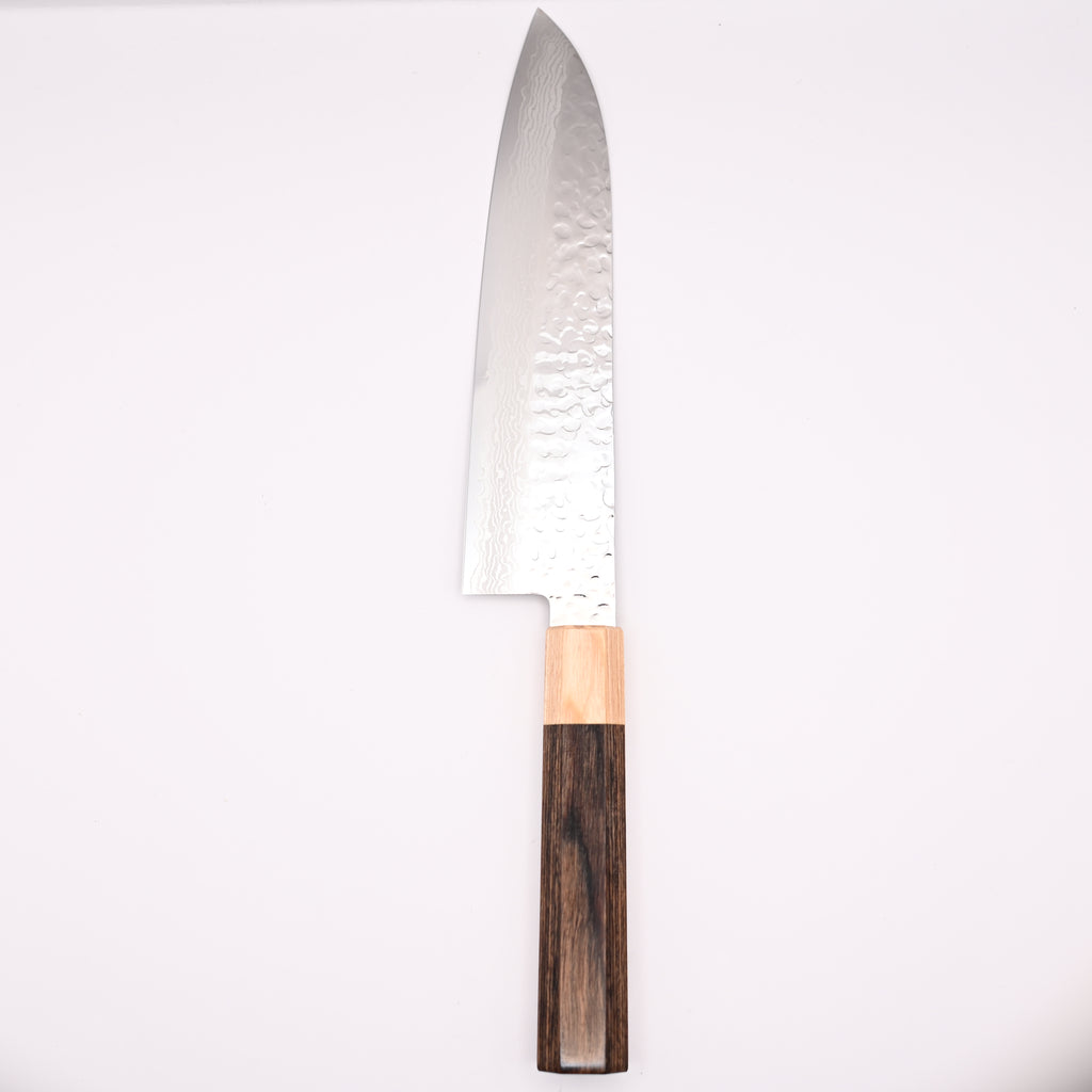Kotetsu VG-10 Damascus Santoku 180mm, Handmade Knife, 17 Layer Hammered Finish, Stainless Steel, Seki Japan