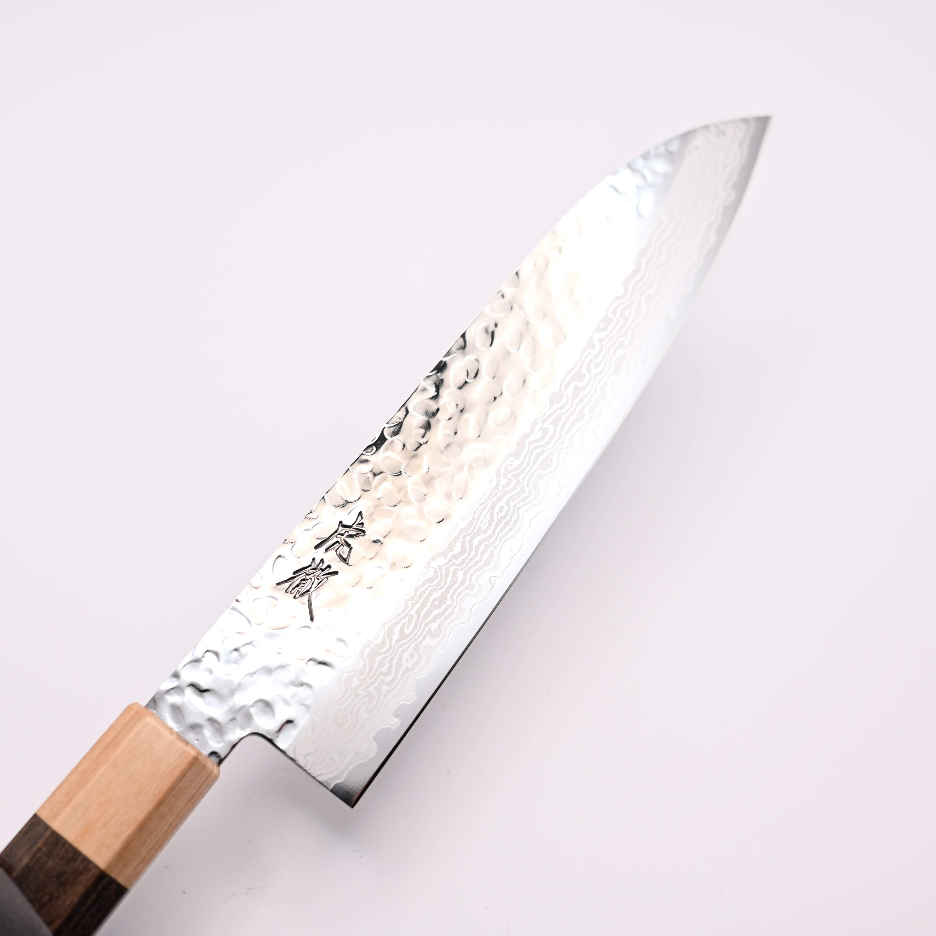 Kotetsu VG-10 Damascus Santoku 180mm, Handmade Knife, 17 Layer Hammered Finish, Stainless Steel, Seki Japan
