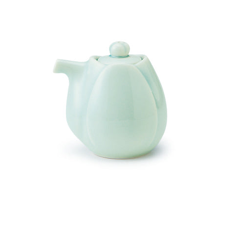 Haas 70ml Soy Sauce Pitcher in Bluegreen Celadon, side view on white background