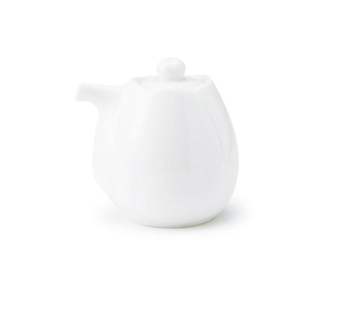 Haas 70ml Soy Sauce Pitcher in White Celadon, side view on white background