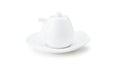 Haas 70ml Soy Sauce Pitcher in White Celadon with matching small dish, set view