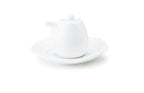 Haas 70ml Soy Sauce Pitcher in White Celadon with matching small dish, set view