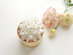 Kaminoka Paper Flower Basket aroma diffuser styled with fresh pink and white flowers