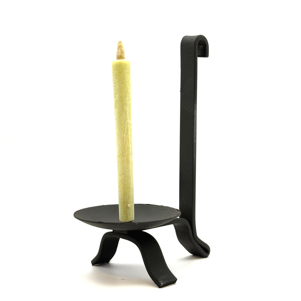 Kamoi Japanese Candle Holder, iron clip with Warosoku candle, product view