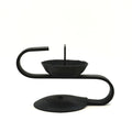 S-Shape Iron Stand Japanese candle holder with curved base, side view
