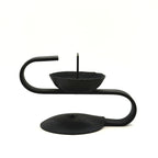 S-Shape Iron Stand Japanese candle holder with curved base, side view