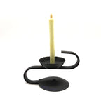 S-Shape Iron Stand with Warosoku candle, front view showing curved design