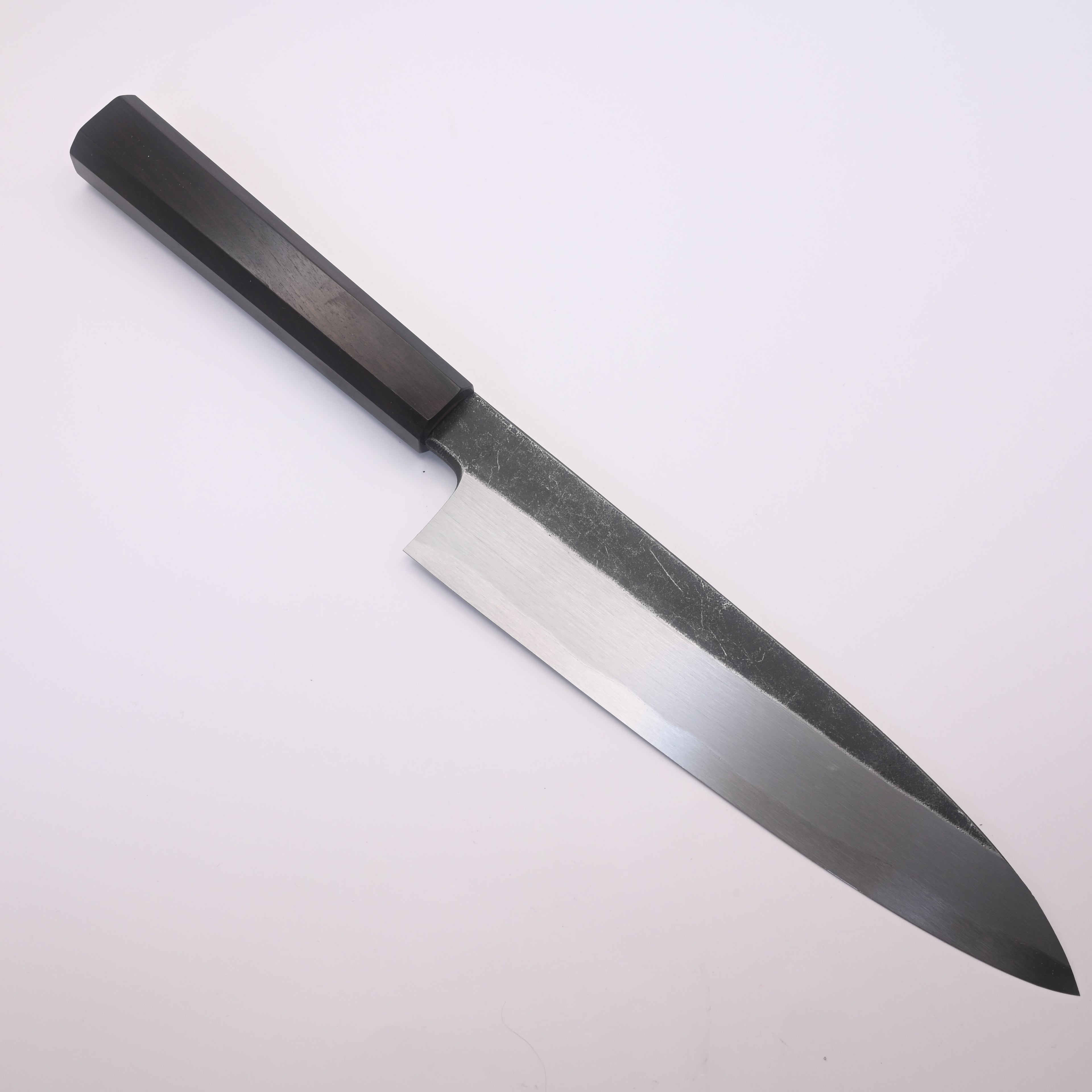 Shirasagi Blue #2 Single Bevel Gyuto 210mm Kurouchi Ebony Wa Tosa Japan