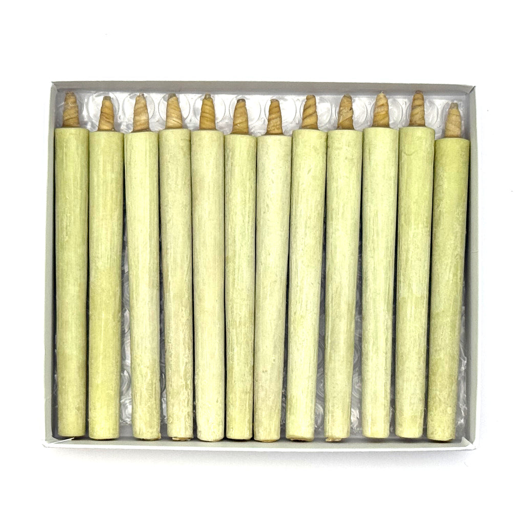 Warosoku traditional Japanese candles 12 pieces arranged in box, top view