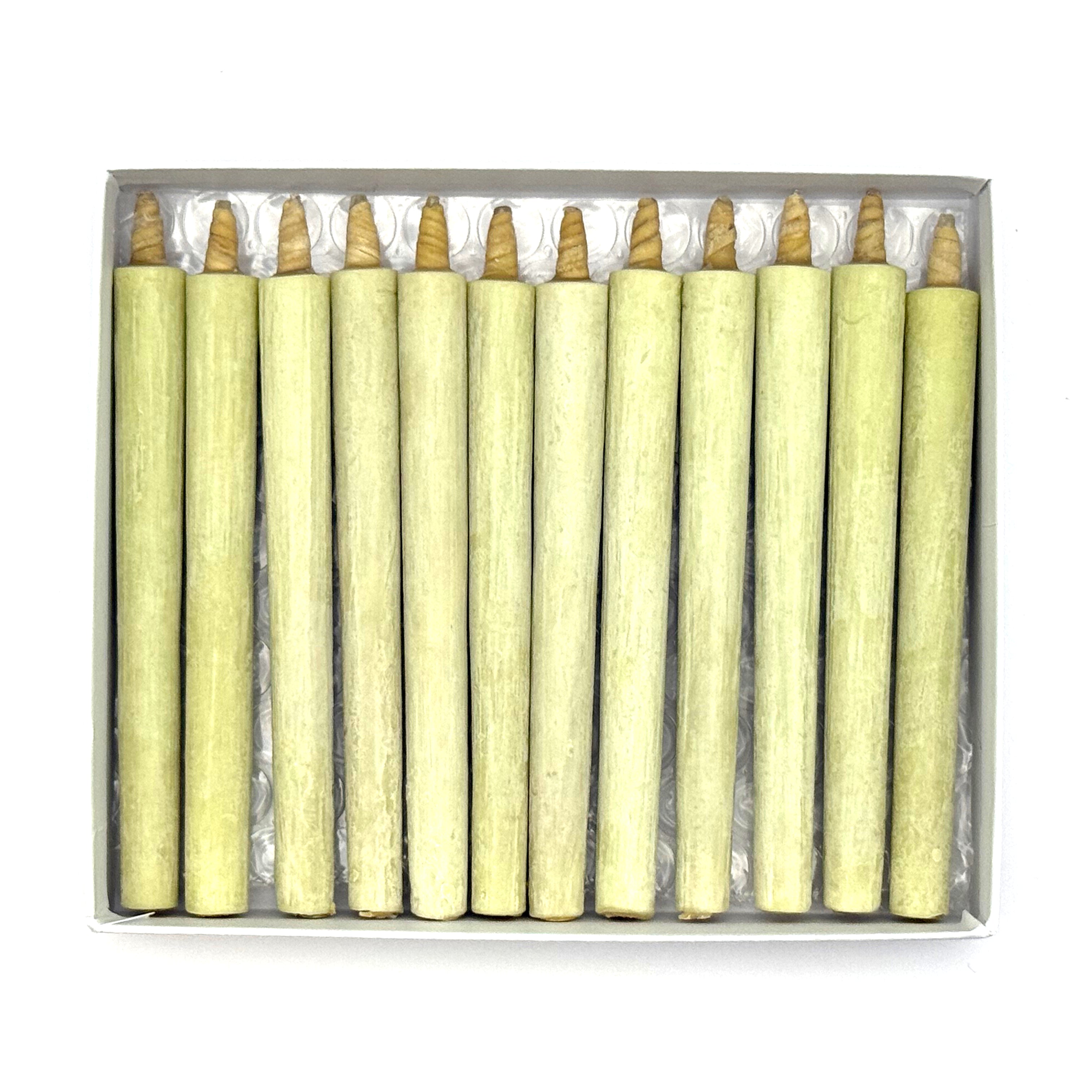 Warosoku traditional Japanese candles 12 pieces arranged in box, top view