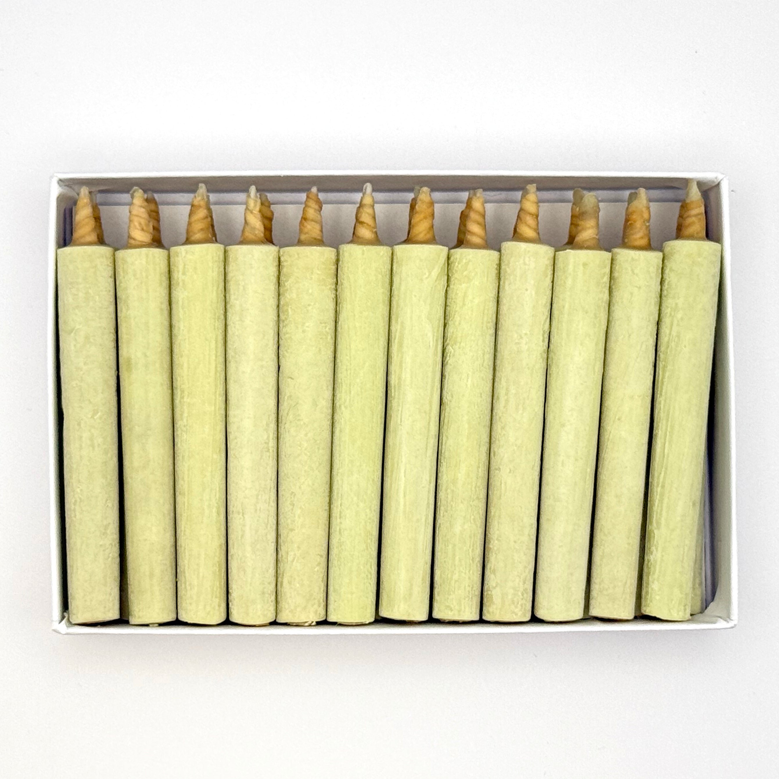 Warosoku traditional Japanese candles arranged in box, top view