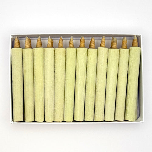 Warosoku traditional Japanese candles arranged in box, top view