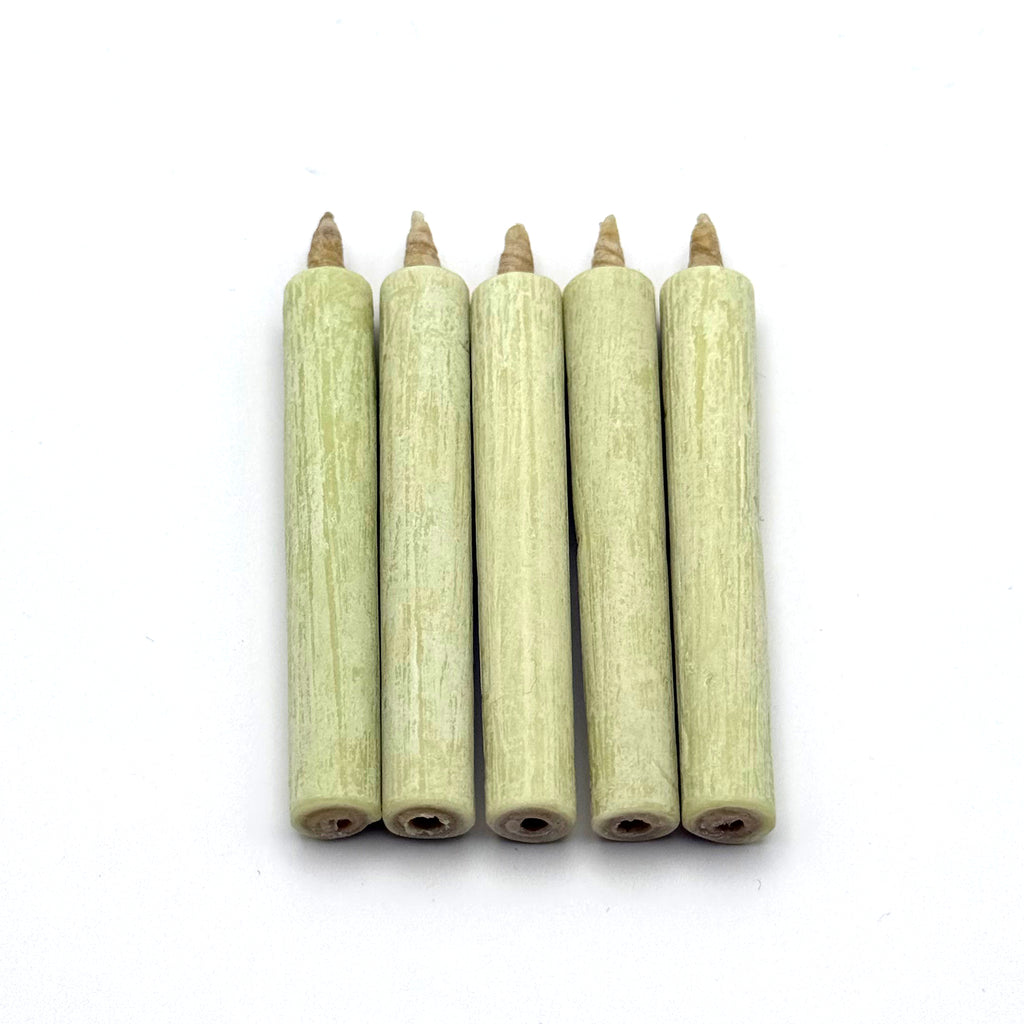 Warosoku small Japanese plant-wax candles, five candles lineup view