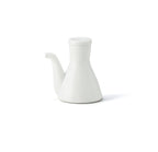 Washokki white porcelain soy sauce pitcher with narrow neck and spout, side view