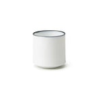 White Line Cup 150ml in Reactive Cobalt Blue, side view with cobalt rim on white background
