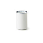 White Line Mini Cup 45ml in Reactive Cobalt Blue, side view with cobalt rim on white background