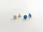 Silk Earrings Blue & White – Serika Tokyo Tokyo Tsumami Zaiku Japanese Flower Jewelry