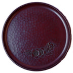 Kamakura-bori round tray 27cm with hand-carved cherry blossoms, urushi lacquer, Sansuido