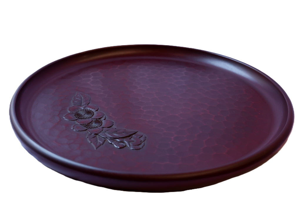 Kamakura-bori cherry blossom tray, side view