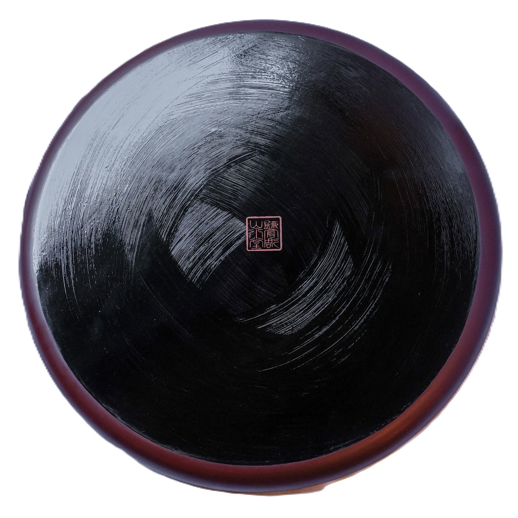 Kamakura-bori cherry blossom tray, carving detail