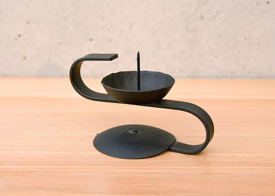 Japanese Candle Holder S-Shape Iron Stand