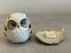 Japanese Owl Incense Stick Stand & Leaf Tray