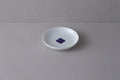 Sori Yanagi Washokki Marumon medium plate 15cm, white porcelain with blue spiral pattern