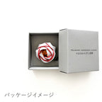 Tsumami Zaiku Brooch White & Muted Red – Camellia Japanese Silk Flower Pin