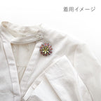 Tsumami Zaiku Brooch Purple & Orange Gradient – Fireworks Japanese Silk Pin