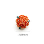 Tsumami Zaiku Brooch Orange – Kinmokusei Osmanthus Japanese Silk Flower Pin