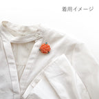 Tsumami Zaiku Brooch Orange – Kinmokusei Osmanthus Japanese Silk Flower Pin