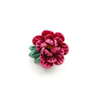 Tsumami Zaiku Brooch Deep Pink – Peony Japanese Silk Flower Pin