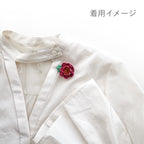 Tsumami Zaiku Brooch Deep Pink – Peony Japanese Silk Flower Pin