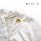 Tsumami Zaiku Brooch Yellow – Nanohana Rapeseed Flower Japanese Silk Pin