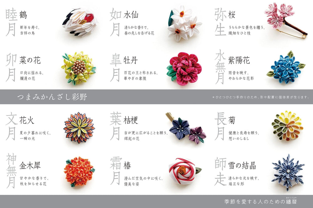Tsumami Zaiku Brooch Deep Blue – Hydrangea Japanese Silk Flower Pin