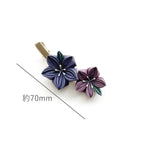 Tsumami Zaiku Hair Clip Purple – Kikyo Bellflower Japanese Silk Flower Clip