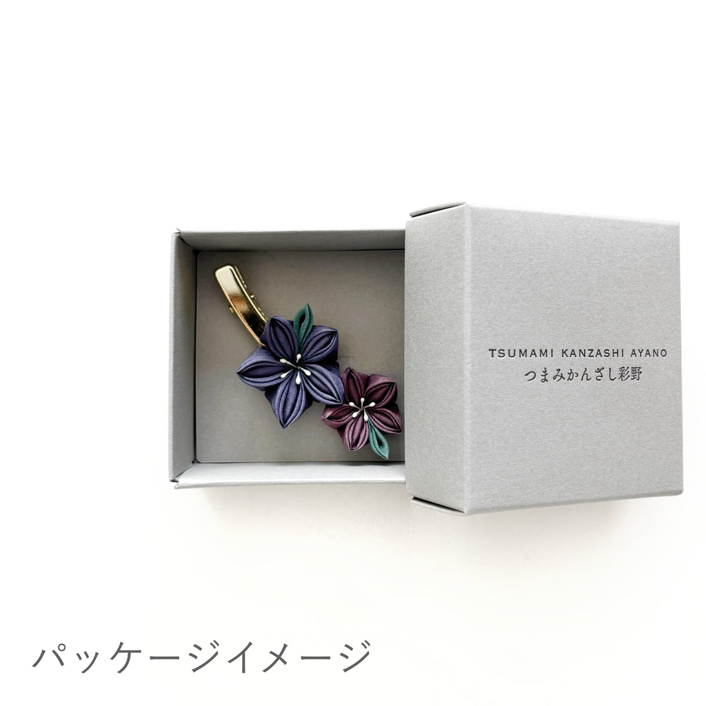 Tsumami Zaiku Hair Clip Purple – Kikyo Bellflower Japanese Silk Flower Clip